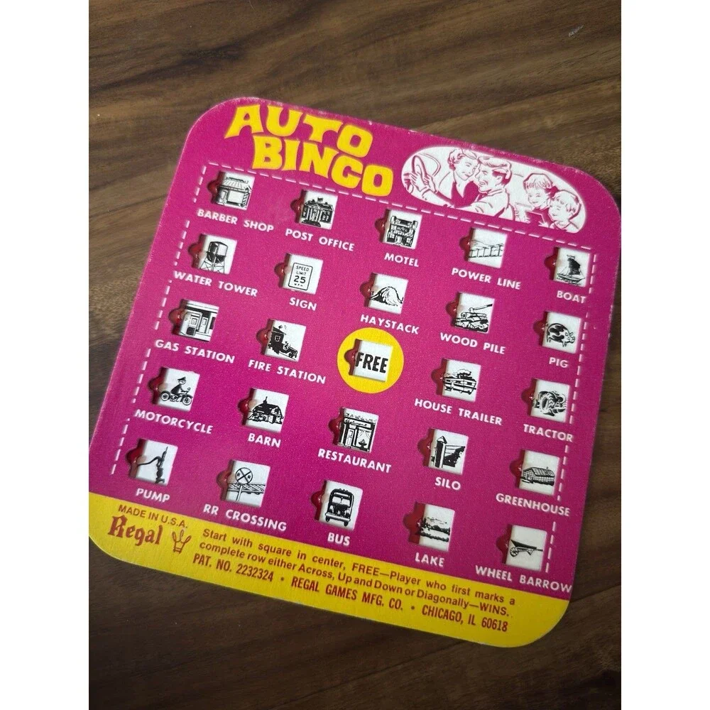 Vintage Lot Of 6 | Travel | Auto Bingo Cards | 1980’s-1990’s | Regal Games